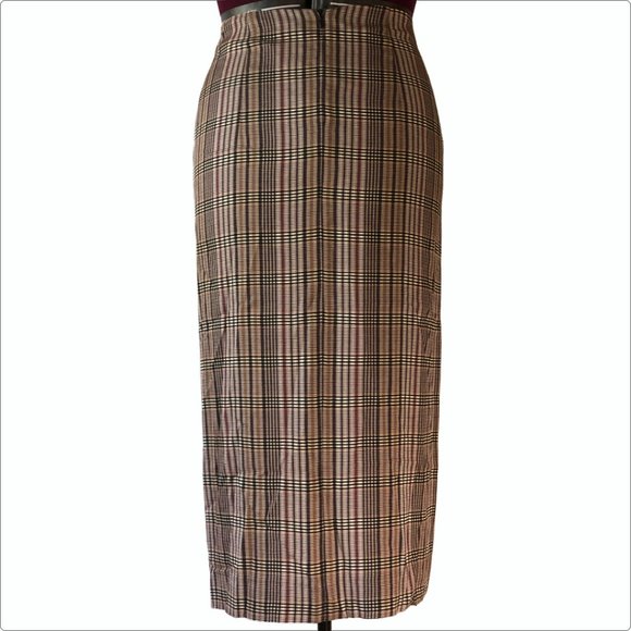 BNWT Zara Plaid Tie-Front Midi Skirt SIZE L - Picture 11 of 14